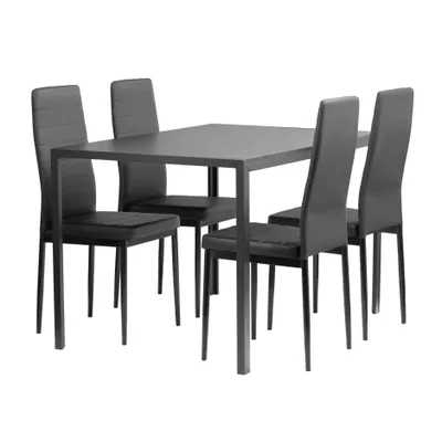 Obrázok produktu pre FURNIFY® HYGGE jedálenský set | jedálenský set stôl so 4 jedálenskými stoličkami | čierna