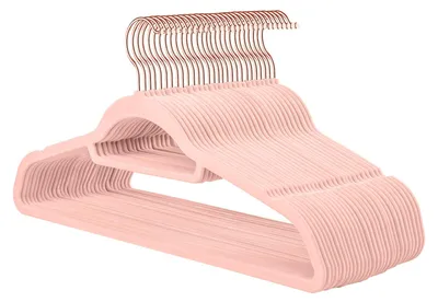 10 Samt-Kleiderbügel, Anti-Rutsch, 360° drehbar, rosa