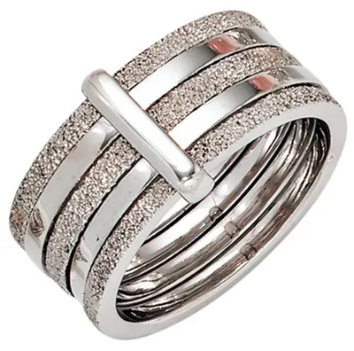 Produktbild von Breiter Damenring Ring aus 925 Silber teildiamantiert Fingerring Damen Innenumfang 60mm Ø19.1mm