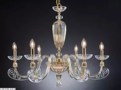 Produktbild von Transparenter Deckenleuchter Kronleuchter Gold Lüster Kristall Modern
