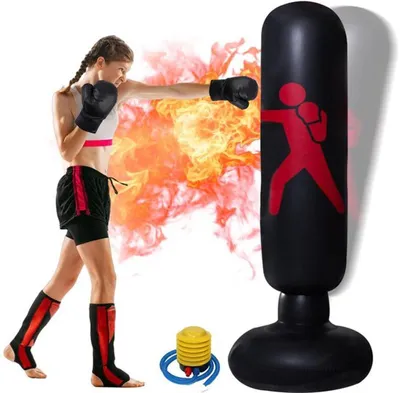 Obrázek produktu pro Boxovací pytel Ibenzoa® pro děti i dospělé – nafukovací stojací boxovací pytel s pumpičkou pro trénink