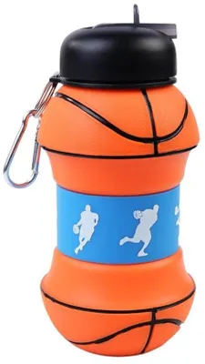 Productafbeelding van Sportfles 550 ml - Vorm van een basketbal - Lichtgewicht - Waterdicht - Lekvrij - Gemakkelijk schoon te maken