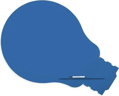 Produktbild von Symbol-Tafel Skinshape Glühbirne lackiert 75x115cm RAL 5017 verkehrsblau.