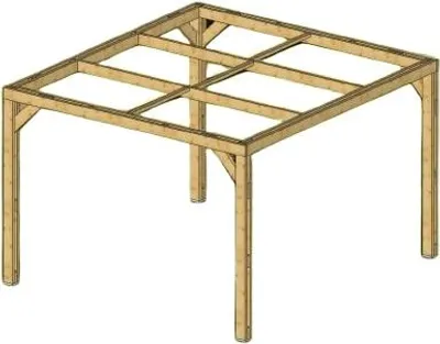 Image de Pergola en bois thermo chauffé 10.67 m² sans plancher - Habrita - THO3531 - thermauvent