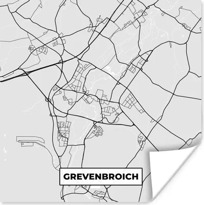 Produktbild von MuchoWow® Poster Karte - Grevenbroich - Stadtplan - Deutschland - Karte 100x100 cm - Babyzimmer