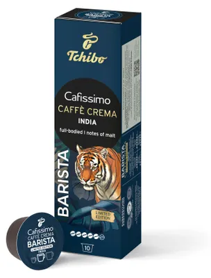 Produktbild von Tchibo Cafissimo Caffè Crema Barista India Kaffeekapseln, 10 Stück (Caffè Crema, instensiv und vollmundig), Limited Edition