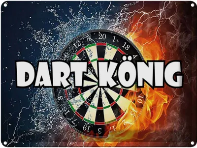 Produktbild von vianmo Blechschild 30x40 cm Darts Dart König