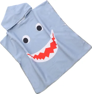 Produktbild von FEBE Badeponcho Kinder Smiley Badetuch Mit Kapuze Bademantel für Kleinkind