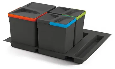 Image de Emuca Set de boîtes avec base recyclable pour tiroir de cuisine Transparent  Transparent Taille unique