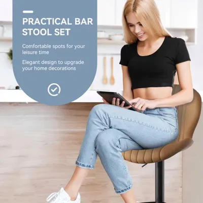 Obrázek produktu pro Barová stolička - Barová židle - Barové židle - Barová stolička (židle) - Kuchyňská židle - Nastavitelná - Otočná o 360°
