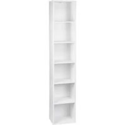 Produktbild von Famanu Aufbewahrungsschrank - Bücherregal - Schmale Wandregal - 6 Regalböden - Holz - Weiß