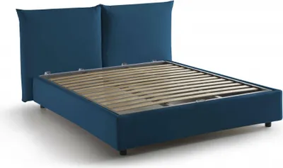 Produktbild von Doppelbett Ddestr, Containerbett mit Stoffbespannung, 100%  Italy, Frontöffnung, passend für Matratze Cm 160x200, Blau