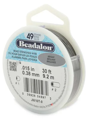 Auffädeldraht 49-strängig, 0,38 mm, hell, 9 m