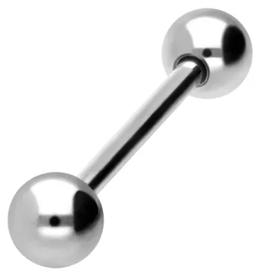 Produktbild von Zungenpiercing, Intim-Piercing Titan Barbell mit Innengewinde Silber Stablänge: 16mm | Stabstärke: 1,6mm