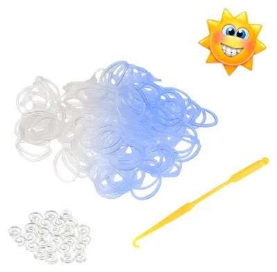 Produktbild von Mucola Loom Bänder Blau Glow in the Sun Leuchteffekt 600 Stück – DIY Gummibänder