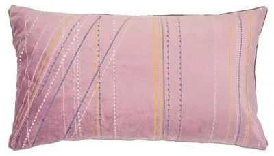 Image de pad Housse de coussin Longue lila 35 × 60 cm polyester velours brodé