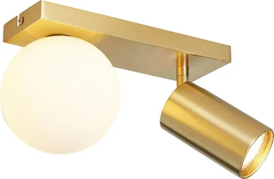 Zdjęcie produktu dla QAZQA – nowoczesna lampa sufitowa I lampa sufitowa I lampa I oprawa oświetleniowa mosiężna 2-punktowa, regulowana – Lesly I salon I sypialnia – metalowa prostokątna I kulista I kulista – odpowiednia do żarówek LED G9