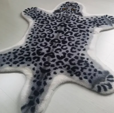 Produktbild von Fine Asianliving Faux Fur Rug Imitation Sheepskin Snow Leopard 70x100cm