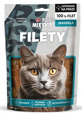 Zdjęcie produktu dla Pan Mięsko Przysmak dla kota Filety Makrela 100g