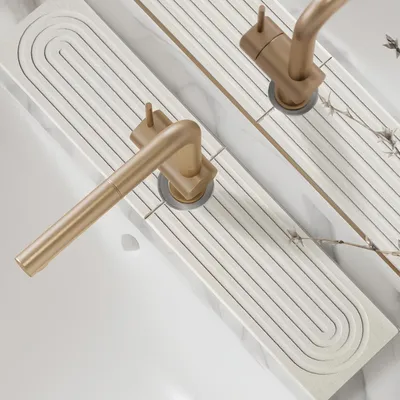 Obrázek produktu pro Podložka pod vodovodní kohoutek z diatomitu, 60 × 10 cm, bílá, savá, rychle schnoucí.