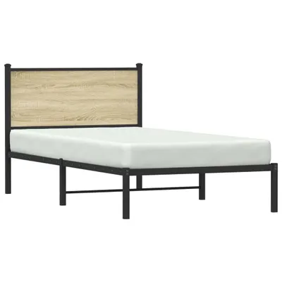 Obrázek produktu pro vidaXL Kovová postel bez matrace Sonoma dub 100x200 cm