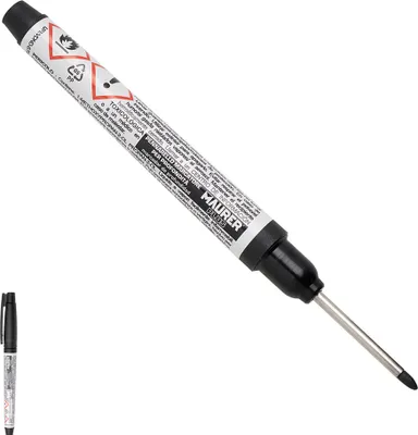 Immagine prodotto di Pennarello nero con punta lunga, marcatura di fori profondi, marcatura di aree difficili da raggiungere, marcatura, marcatura edile,