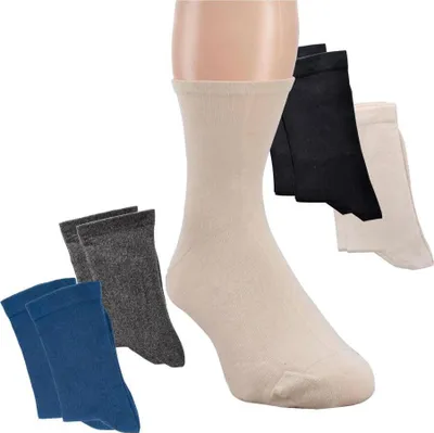 Produktbild von 2 Paar Diabetikersocken EXTRA-BREIT weit Diabetes Strümpfe für Problemfüße verbundene Füße Gr. 43/46 jeans