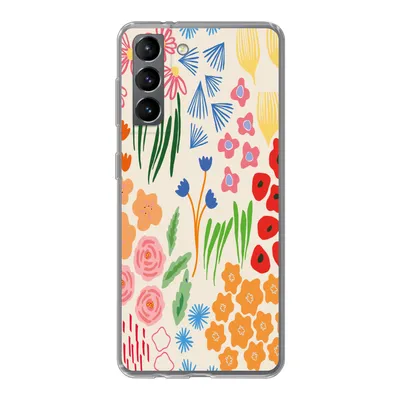 Produktbild von MuchoWow® Handyhülle Schutzhülle Hülle für Samsung Galaxy S21 Blumen - Muster - Feldblumen Silikon Softcase Handy Hülle - Softcase