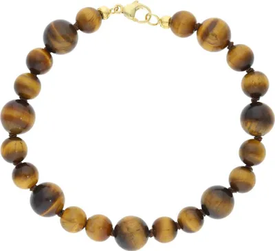 Produktbild von JuwelmaLux Tigeraugen Armband mit Silber 925 vergoldetem Verschluss JL30-03-5151