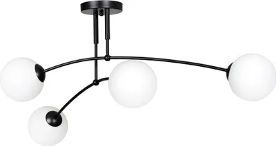 Zdjęcie produktu dla Lampa sufitowa PREGOS czarno-biała 4xE14x10W metal wym:30x60x60cm IP20 Emibig