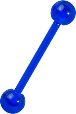 Produktbild von Karisma Bioplast UV Acryl Blau Zungenpiercing Hantel 5/5mm Kugeln - 16.0 Millimeter