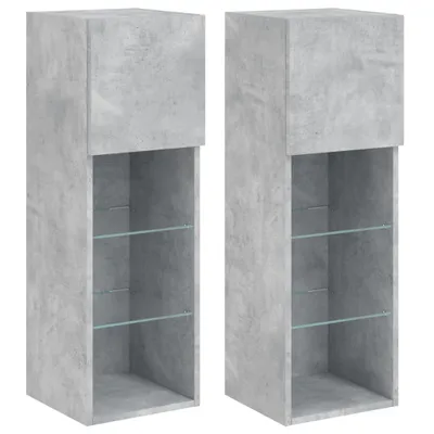 Immagine prodotto di Mobili TV con luci LED 2 pz. Grigio cemento 30,5x30x90 cm