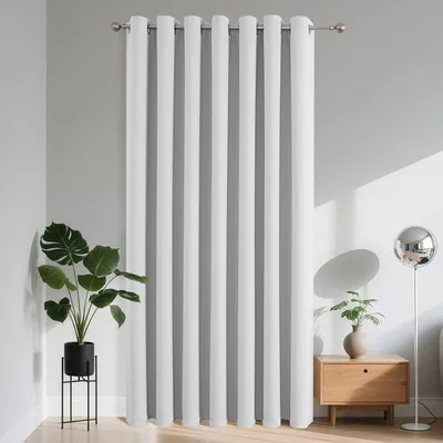 Obrázek produktu pro Zatemňovací závěs - S očky - 150 x 195 cm - Šedobílá - Do obývacího pokoje a ložnice