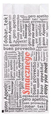 Zdjęcie produktu dla Torebka papierowa hot-dog francuski biała SMACZNEGO 170x75x30, 200szt
