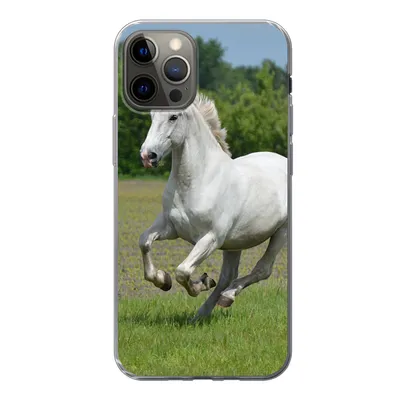 Produktbild von MuchoWow® Handyhülle Schutzhülle Hülle für iPhone 13 Pro Pferde - Natur - Weiß Silikon Softcase Handy Hülle - Handy-Tasche
