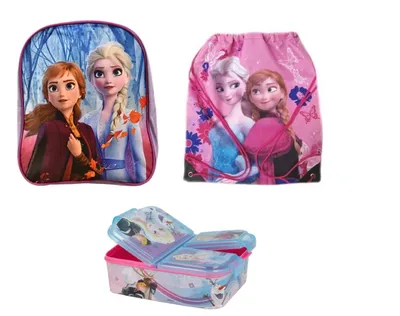 Produktbild von Disney Frozen  Rucksack Eiskönigin SET mit Multi-Lunchbox und Sportbeutel