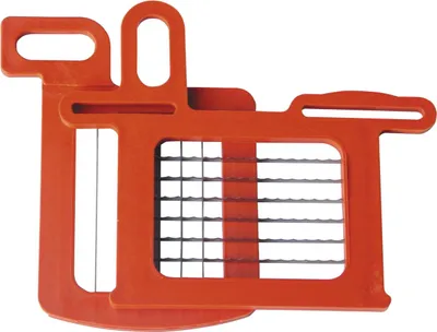 Produktbild von Dynamic Ersatzgitter 10 mm mit Stößel – Würfel-Set für manuellen Gemüseschneider (Rot)
