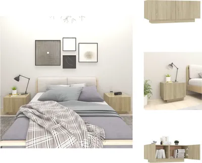 Produktbild von vidaXL Nachttisch Sonoma-Eiche 100x35x40 cm Holzwerkstoff -  Nachttische