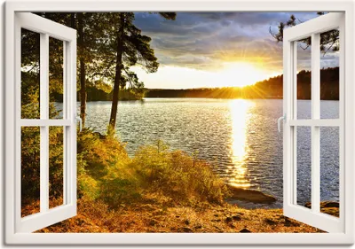 Produktbild von ARTland Leinwandbild Sonnenuntergang im Algonquin Park Größe: 70x50 cm