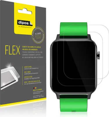Produktbild von 2x Schutzfolie für Judneer 1,4 Zoll Smartwatch Folie, 100% Displayabdeckung, dipos Flex