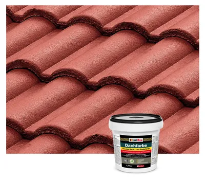 Produktbild von Isolbau Dachfarbe Rustikalrot 1,5 kg Sockelfarbe Fassadenfarbe Dachlack wetterfest UV-beständig