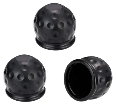 Image de Cache pour attelage de 50 mm, couleur noire, lot de 3