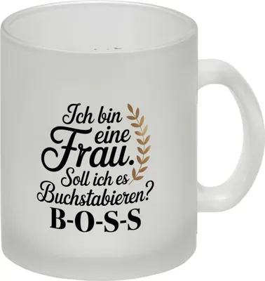 Produktbild von Frau ist der BOSS Glas Tasse