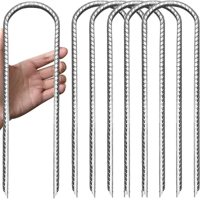 Productafbeelding van Grondanker Set - Tentharingen - Buiten Bevestigen - Verzinkt Staal - 305 cm - Zilverkleurig