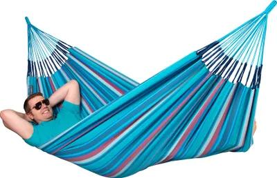 Produktbild von La Siesta Hängematte BRISA wave blau klassische Doppel-Hängematte Outdoor