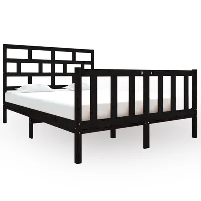 Immagine prodotto di vidaXL Letto in legno massiccio di pino nero 135x190 cm