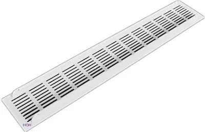 Produktbild von Lüftungsgitter LG-6008 W Alu Weiß 600 x 80 mm Stegblech Zuluft Abluft Türgitter