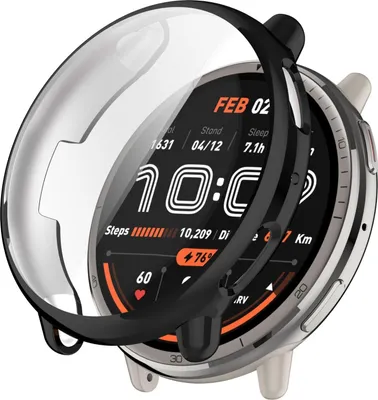 Obrázok produktu pre Pre Amazfit Active 2 Galvanizovaný plný kryt TPU Ochranné puzdro na hodinky Black