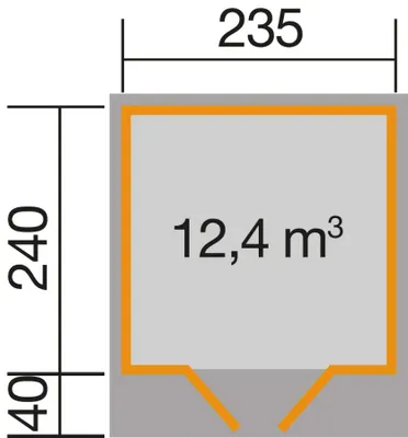 Produktbild von weka Gartenhaus 179 Gr.2, natur, 28 mm, DT, Farbe:naturbelassen, Dachform:Flachdach