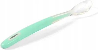 Image de Cuillère à café en silicone pour bébé Vert / Babyono